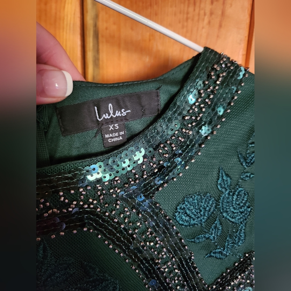 lulus green sequin dress
